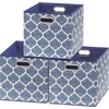 image:imageSimple Houseware 11Inch Foldable Cube Storage Bins with Handle Steel BlueSteel Blue