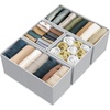 image:imageSimple Houseware Foldable Drawer Organizer Stocking Bin Set of 12 GrayGray
