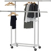 image:imageSimple Houseware Standard Double Rods Clothing Garment Hanging Rack SilverSilver