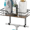 image:imageSimple Houseware Wall Mount Ironing Board Holder with Storage Shelf Black