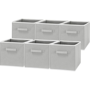 image:imageSimple Houseware 11Inch Foldable Cube Storage Bins Geometric Gray 6PackGray