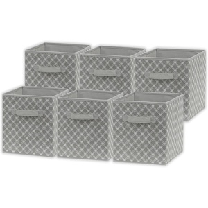 image:imageSimple Houseware 11Inch Foldable Cube Storage Bins Geometric Gray 6PackGrey  Geometric