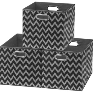 image:imageSimple Houseware 11Inch Foldable Cube Storage Bins with Handle Steel BlueBlack