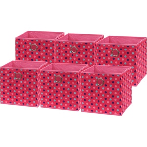 image:imageSimple Houseware 11Inch Foldable Cube Storage Bins with Handle Steel BluePink