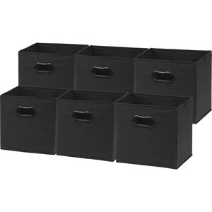 image:imageSimple Houseware 11Inch Foldable Cube Storage Bins with Handles GrayBlack
