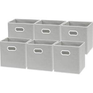 image:imageSimple Houseware 11Inch Foldable Cube Storage Bins with Handles GrayGrey