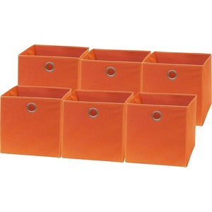 image:imageSimple Houseware 11Inch Foldable Cube Storage Bins with Handles GrayOrange