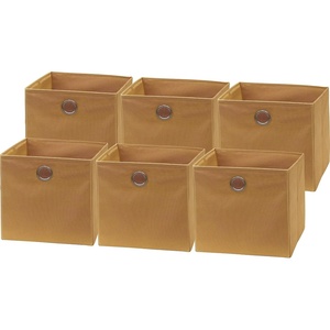 image:imageSimple Houseware 11Inch Foldable Cube Storage Bins with Handles GrayTan