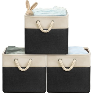 image:imageSimple Houseware 13 x 13 Large Fabric Storage Cubes 3 Pack BlueBlack
