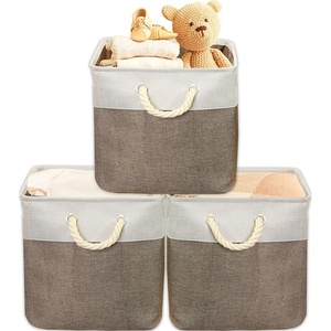 image:imageSimple Houseware 13 x 13 Large Fabric Storage Cubes 3 Pack BlueBrown