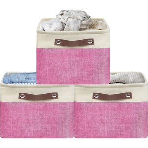 image:imageSimple Houseware 13 x 13 Large Fabric Storage Cubes 3 Pack BluePink