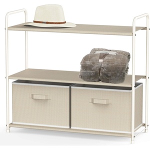 image:imageSimple Houseware 3Tier Closet Storage with 2 Drawers GreyBeige