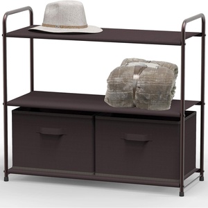 image:imageSimple Houseware 3Tier Closet Storage with 2 Drawers GreyBrown
