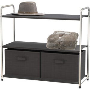 image:imageSimple Houseware 3Tier Closet Storage with 2 Drawers GreyDark Grey
