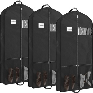 image:imageSimple Houseware 60 Travel Garment Bag 4 Gusset Lightweight Gray 3 Pack54Inch w Pocket  3Pack  Black