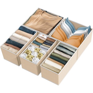 image:imageSimple Houseware Foldable Drawer Organizer Stocking Bin Set of 12 GrayBeige