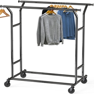 image:imageSimple Houseware Heavy Duty Double Rail Clothing Garment Rack ChromeBlack
