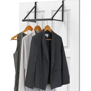 image:imageSimple Houseware Over the Door Clothes Hanging Rod SilverBlack