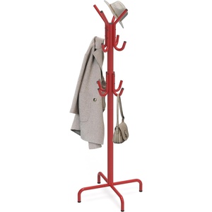 image:imageSimple Houseware Standing CoatHat Hanger Organizer Rack 12 Hooks BronzeRed