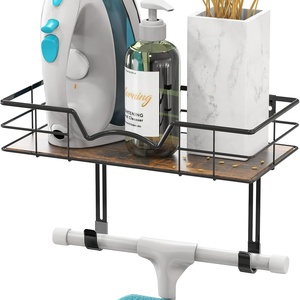 image:imageSimple Houseware Wall Mount Ironing Board Holder with Storage Shelf Black