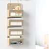 image:imageSimple Houseware 4 Clear Window Pocket Over Door Hanging Organizer GrayBeige