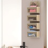 image:imageSimple Houseware 4 Clear Window Pocket Over Door Hanging Organizer GrayBeige