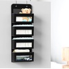 image:imageSimple Houseware 4 Clear Window Pocket Over Door Hanging Organizer GrayBlack