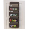 image:imageSimple Houseware 4 Clear Window Pocket Over Door Hanging Organizer GrayBrown