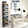 image:imageSimple Houseware 4 Clear Window Pocket Over Door Hanging Organizer GrayDark Gray