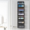 image:imageSimple Houseware 4 Clear Window Pocket Over Door Hanging Organizer GrayDark Gray