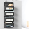 image:imageSimple Houseware 4 Clear Window Pocket Over Door Hanging Organizer GrayDark Gray