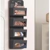 image:imageSimple Houseware 4 Clear Window Pocket Over Door Hanging Organizer GrayDark Gray
