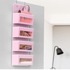 image:imageSimple Houseware 4 Clear Window Pocket Over Door Hanging Organizer GrayPink