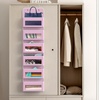 image:imageSimple Houseware 4 Clear Window Pocket Over Door Hanging Organizer GrayPink