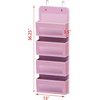 image:imageSimple Houseware 4 Clear Window Pocket Over Door Hanging Organizer GrayPink