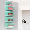 image:imageSimple Houseware 4 Clear Window Pocket Over Door Hanging Organizer GrayTurquoise