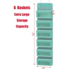 image:imageSimple Houseware 4 Clear Window Pocket Over Door Hanging Organizer GrayTurquoise