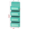 image:imageSimple Houseware 4 Clear Window Pocket Over Door Hanging Organizer GrayTurquoise