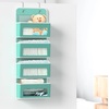 image:imageSimple Houseware 4 Clear Window Pocket Over Door Hanging Organizer GrayTurquoise