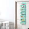 image:imageSimple Houseware 4 Clear Window Pocket Over Door Hanging Organizer GrayTurquoise