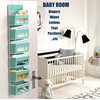 image:imageSimple Houseware 4 Clear Window Pocket Over Door Hanging Organizer GrayTurquoise