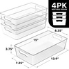image:imageSimple Houseware 4 Pack Clear Fridge Storage Bins Organizer 12x62x344 Pack  15 x 8 x 375