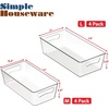 image:imageSimple Houseware 4 Pack Clear Fridge Storage Bins Organizer 12x62x348 Pack  Assorted Sizes2