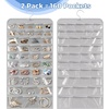 image:imageSimple Houseware 80Pocket Hanging Jewelry Organizer with 5 Sizes2 Pack
