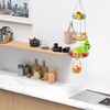 image:imageSimple Houseware Adjustable Metal Hanging Fruit Basket Oblate Black 11 W x 11 L x 30 HGold