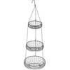 image:imageSimple Houseware Adjustable Metal Hanging Fruit Basket Oblate Black 11 W x 11 L x 30 HGold