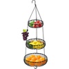 image:imageSimple Houseware Adjustable Metal Hanging Fruit Basket Oblate Black 11 W x 11 L x 30 HGold