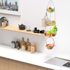 image:imageSimple Houseware Adjustable Metal Hanging Fruit Basket Oblate Black 11 W x 11 L x 30 HGold