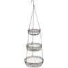 image:imageSimple Houseware Adjustable Metal Hanging Fruit Basket Oblate Black 11 W x 11 L x 30 HGold