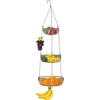 image:imageSimple Houseware Adjustable Metal Hanging Fruit Basket Oblate Black 11 W x 11 L x 30 HGold